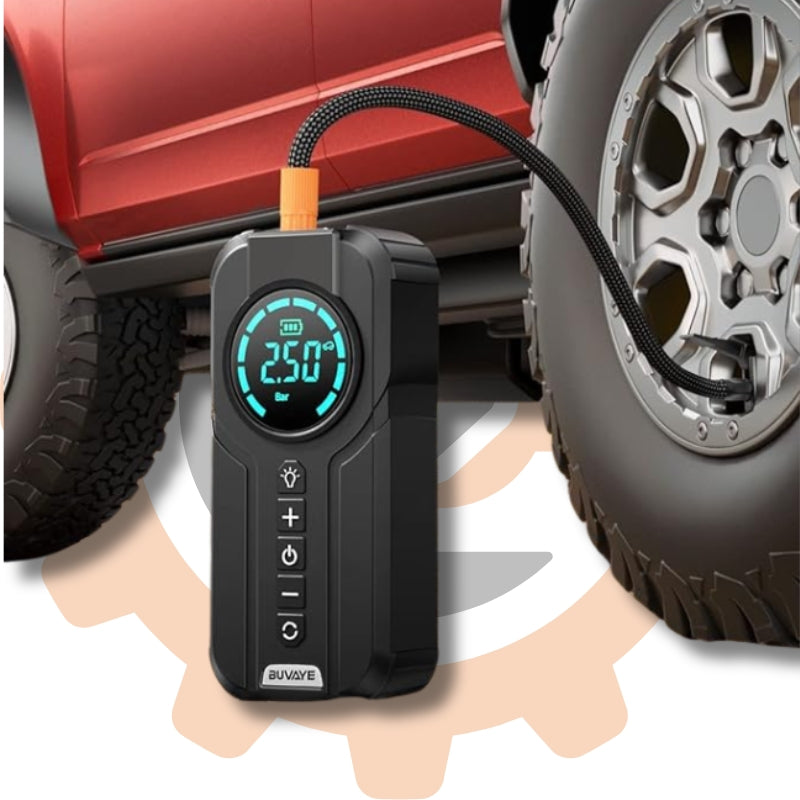 Démarreur de batterie portable et gonfleur de pneus 4 en 1 pour voiture, vélo, moto d'urgence 